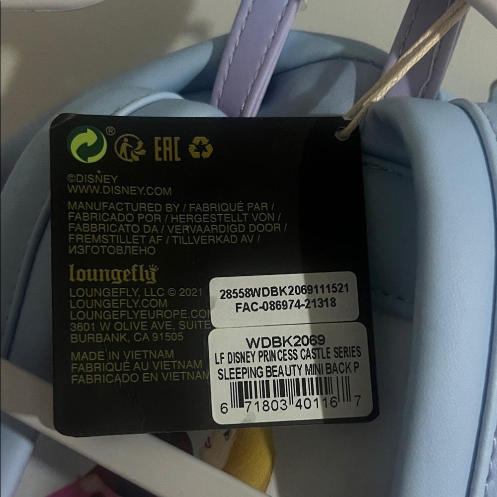 Loungefly Disney Sleeping Beauty Backpack - Purple and Blue - Picture 5 of 7